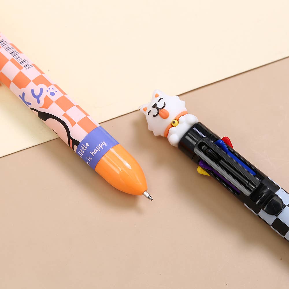 Dog 8-Color Retractable Ball Pen
