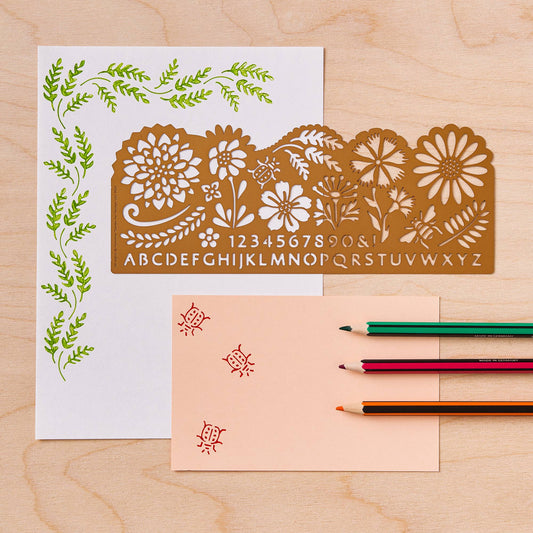 Botanical Design Stencil, Crafts & Journaling
