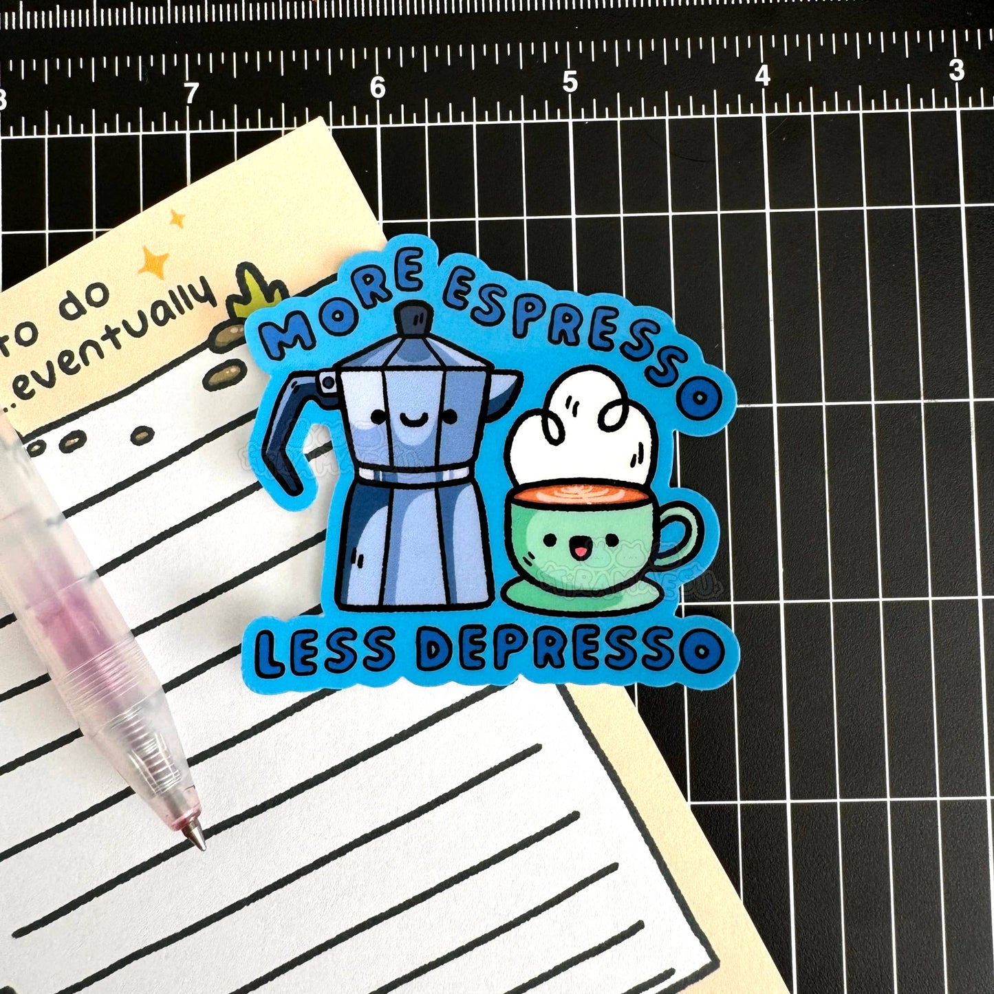 More Espresso Less Depresso Matte Sticker