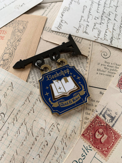 Bookshop shop sign enamel pin