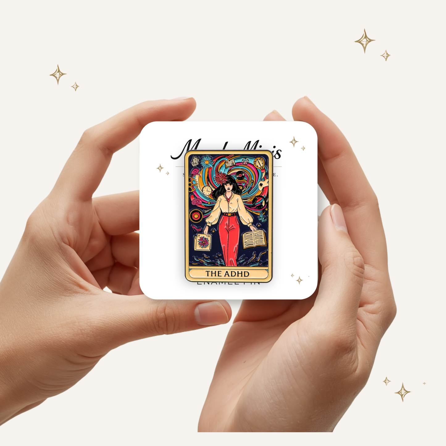 The ADHD Tarot Card Enamel Pin