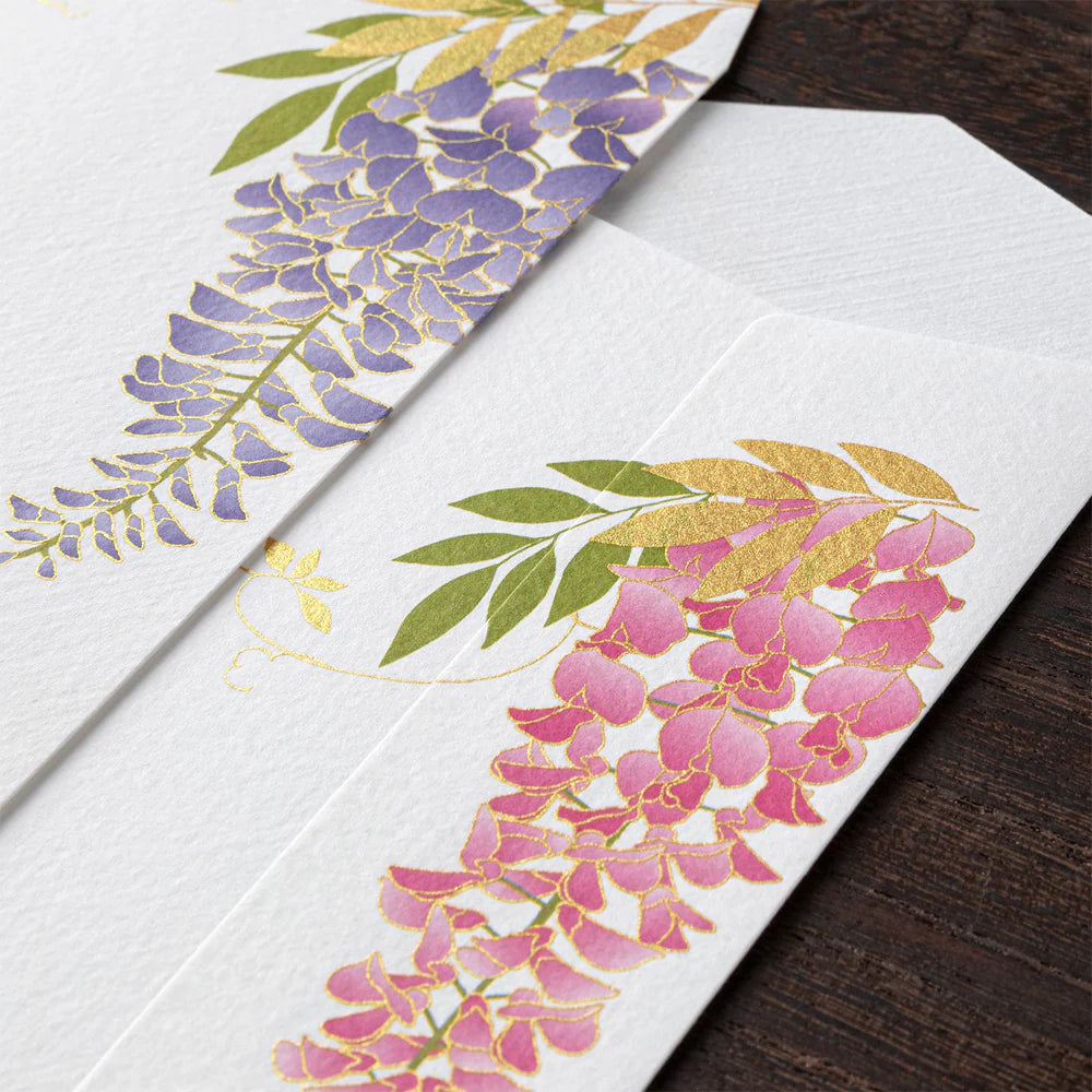 ENVELOPE 952 FOUR DESIGNS SILK-PRINTING WISTERIA S2