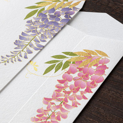 ENVELOPE 952 FOUR DESIGNS SILK-PRINTING WISTERIA S2