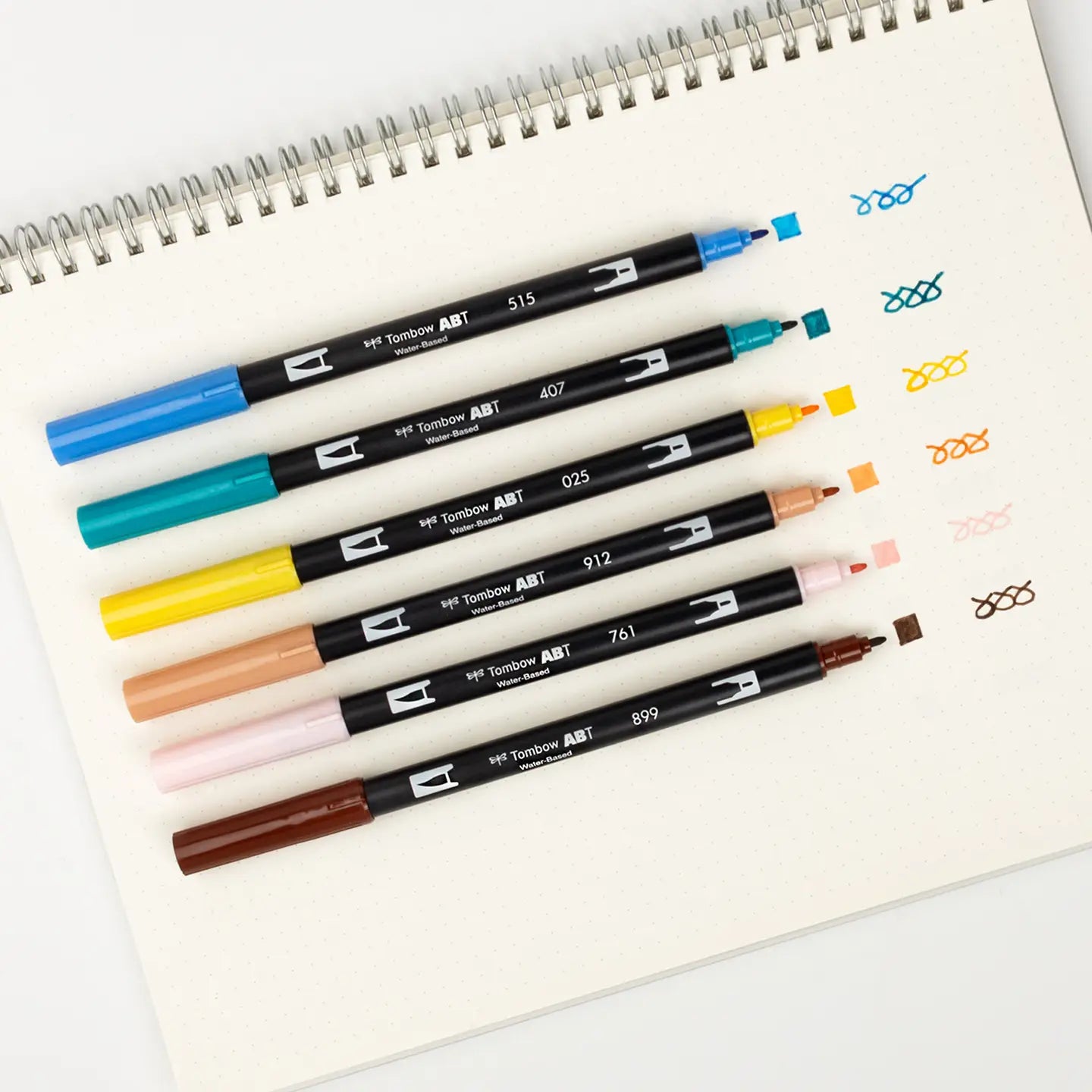 Dual Brush Pen Art Markers - Manga Illustration Bird 6-Pack