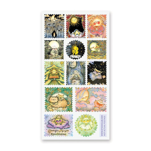 Sun & Moon Stamps Sticker Sheet