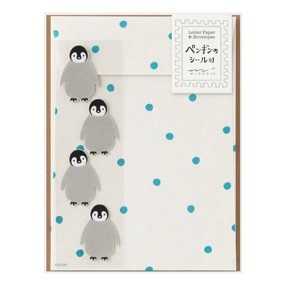 LETTER PAPER & ENVELOPES WITH STICKERS 946 PENGUIN A