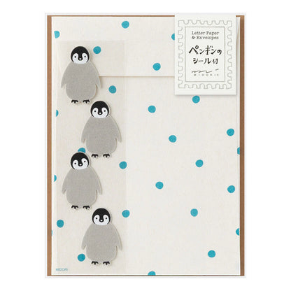 LETTER PAPER & ENVELOPES WITH STICKERS 946 PENGUIN A