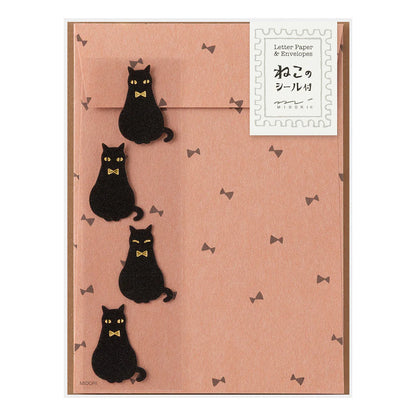 LETTER PAPER & ENVELOPES WITH STICKERS 947 BLACK CAT A