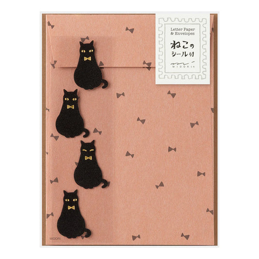LETTER PAPER & ENVELOPES WITH STICKERS 947 BLACK CAT A