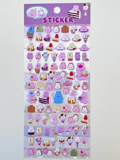 Tiny Animal Puffy Assorted Stickers
