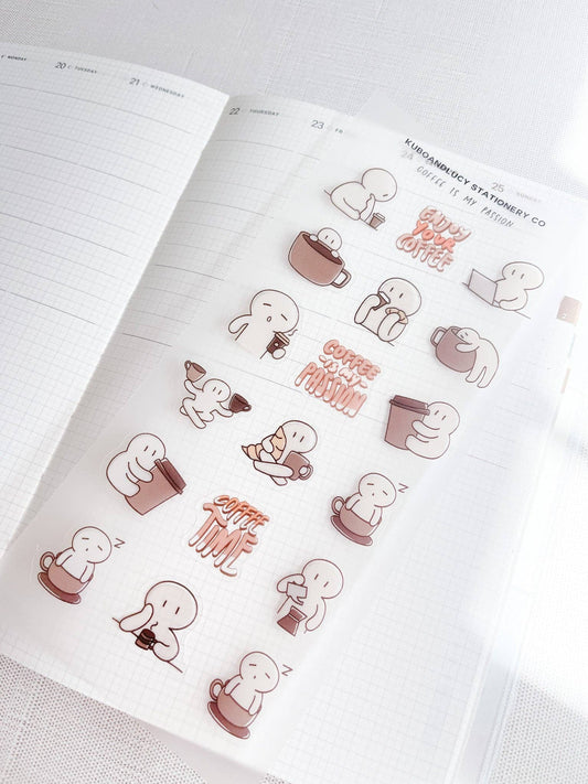 Kuboandlucy Stationery Co | Coffee Is My Passion Sticker Sheet
