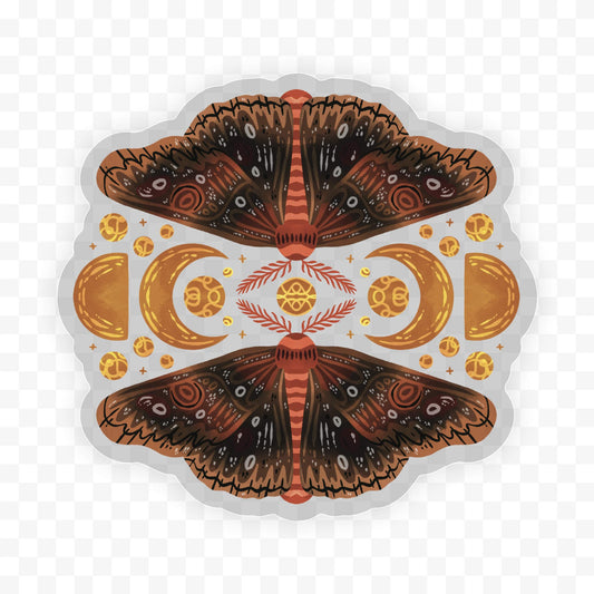 Moth and Moon Clear Sticker