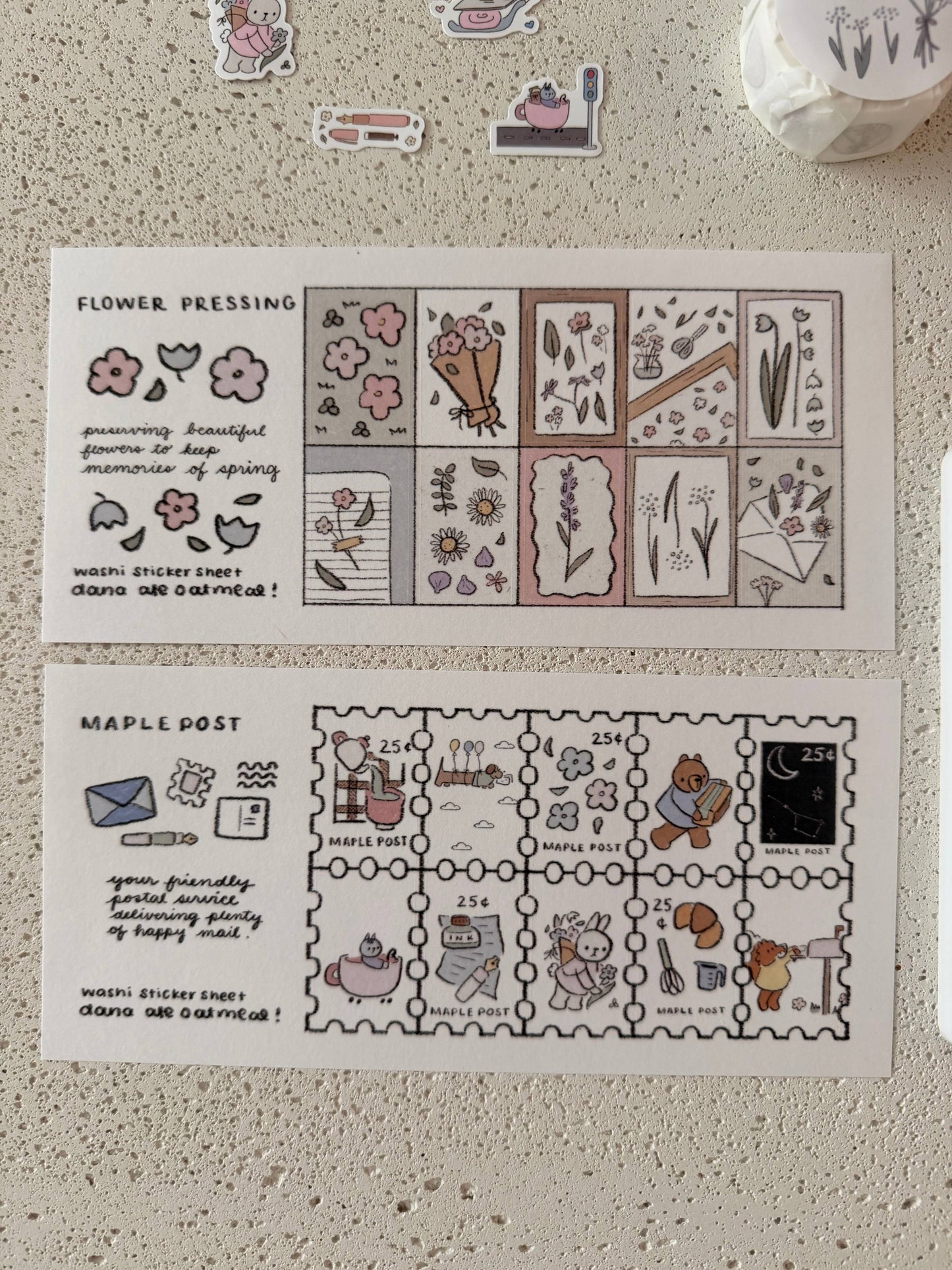 Maple post washi sticker sheet