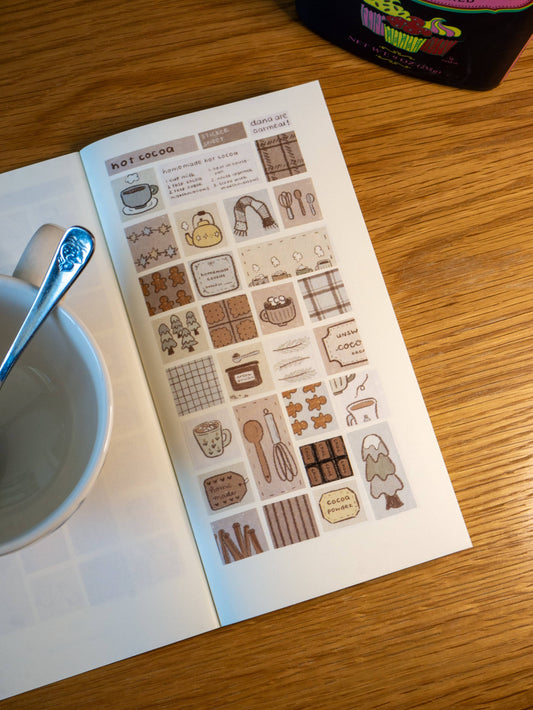 Hot cocoa washi sticker sheet