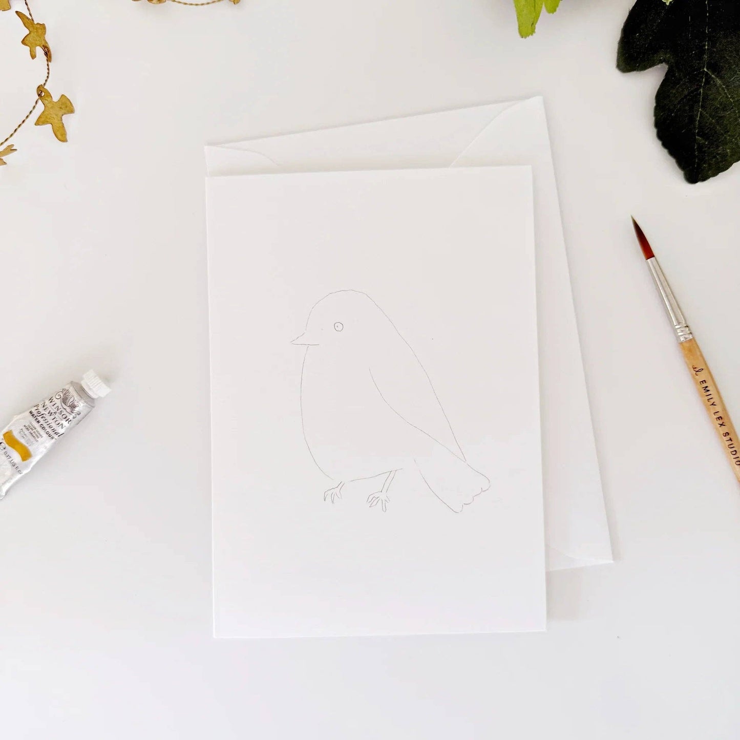 Birds paintable watercolor notecard set