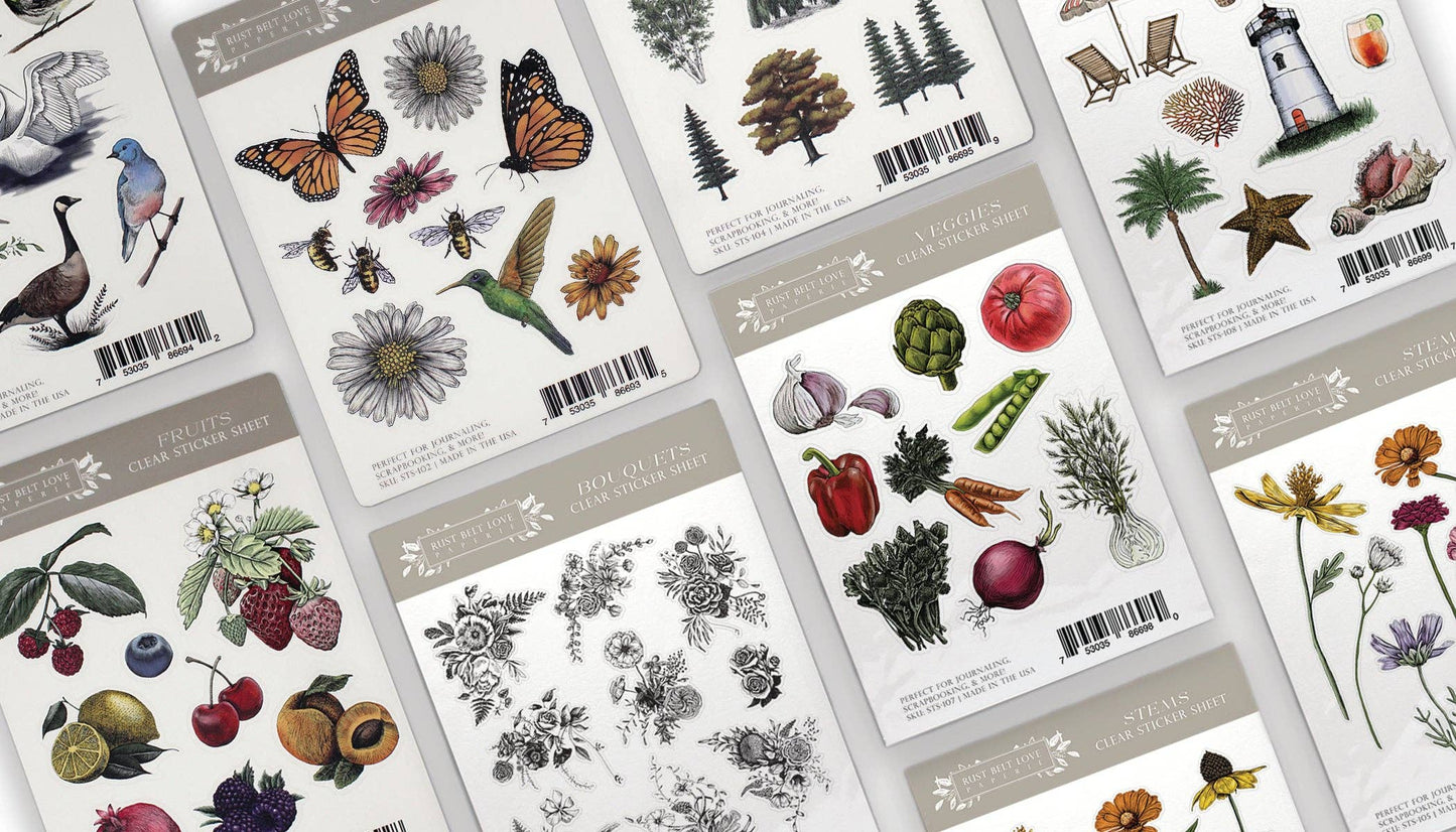 Backyard Birds Clear Sticker Sheet