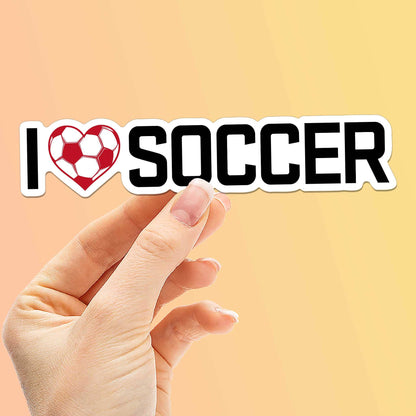 I Love Soccer Sticker