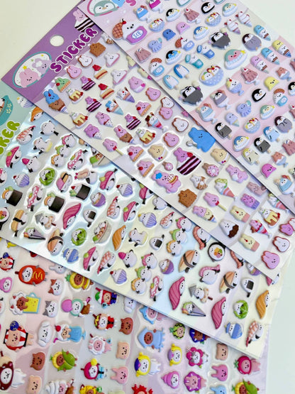 Tiny Animal Puffy Assorted Stickers