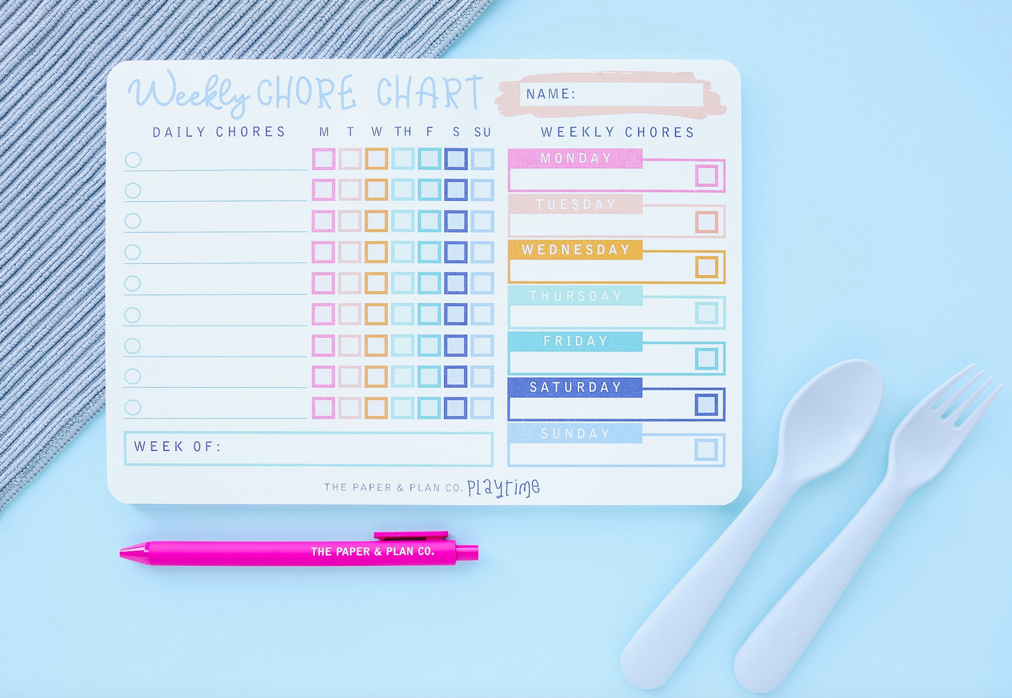 Playtime Pad®  Weekly Chore Chart