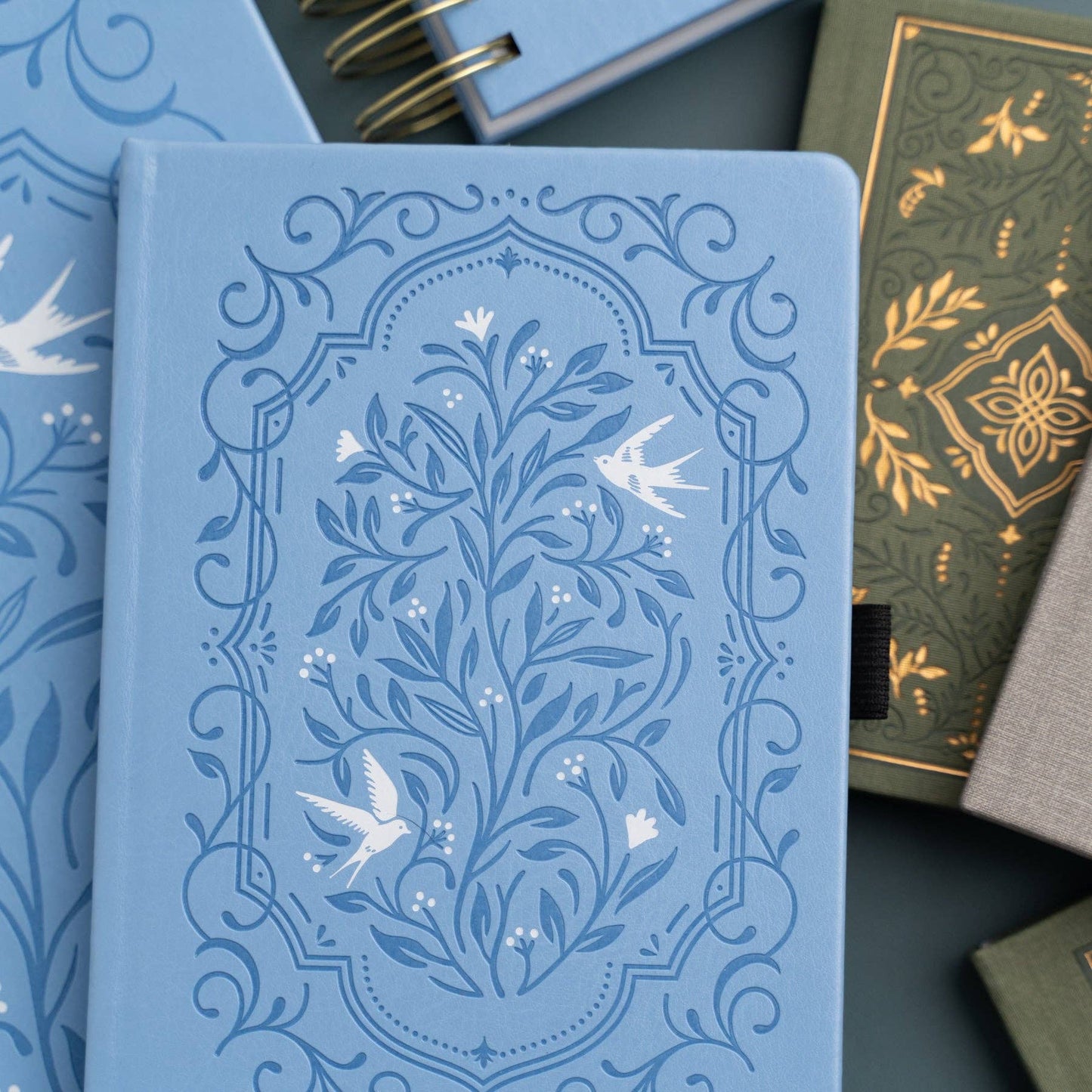 Songbird In Blue Dot Grid Notebook