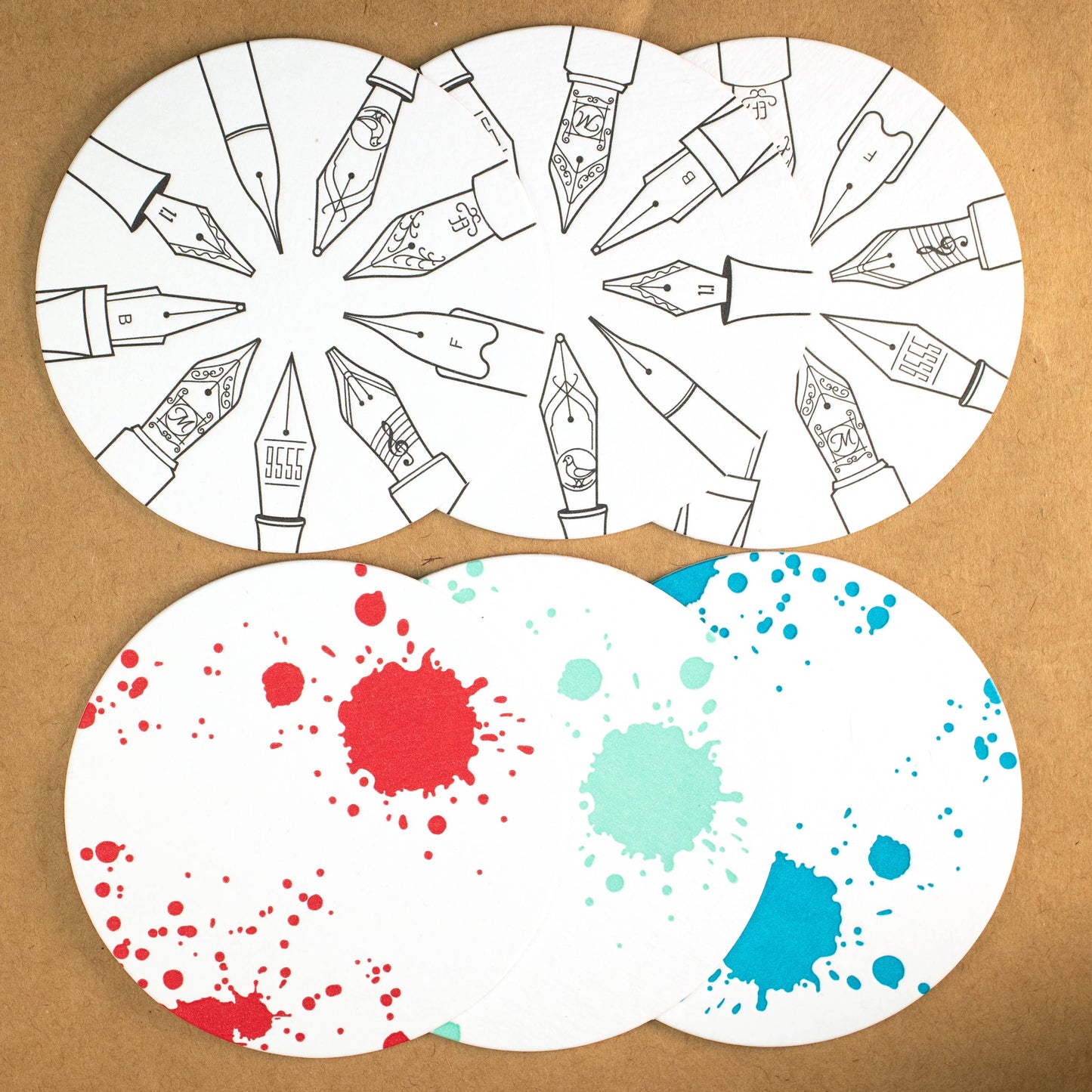 The Nibologist Letterpress Coaster Set (Set of 8)
