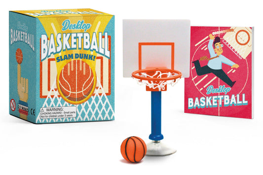 Desktop basketball slam dunk set with mini hoop, base, and basketball ball