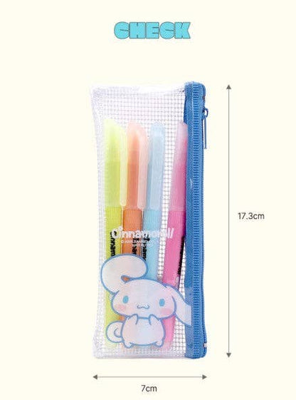 Sanrio Soft Touch Pastel Highlighter Set (4 Colors + Pouch)