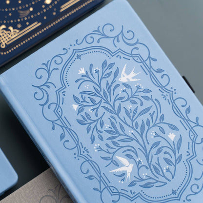 Songbird In Blue Dot Grid Notebook