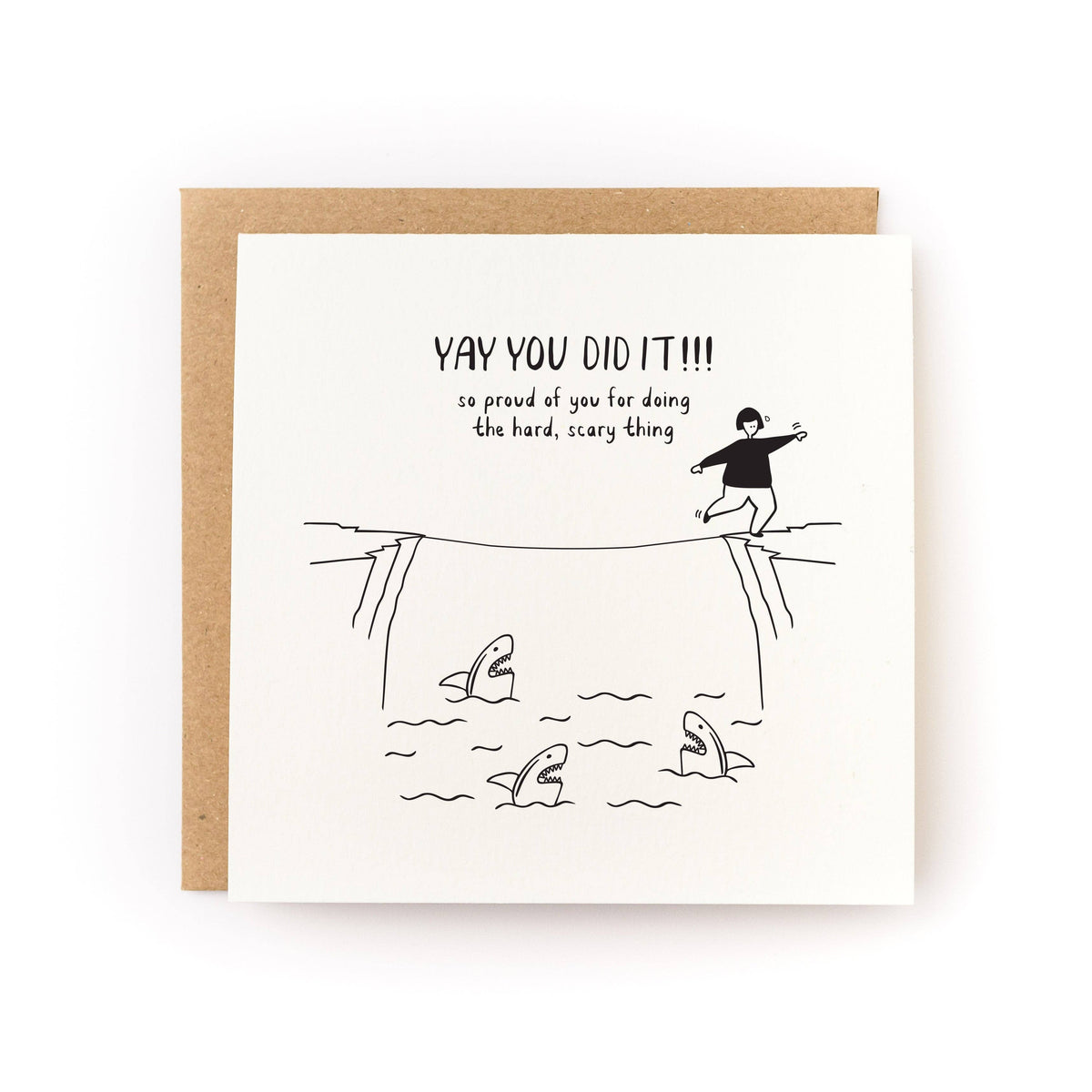 Doing the Hard Scary Thing Encouragement Card - Letterpress Printed