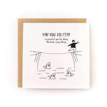 Doing the Hard Scary Thing Encouragement Card - Letterpress Printed