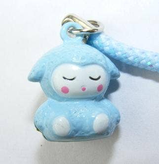 Blue Sheep Bell Keychain