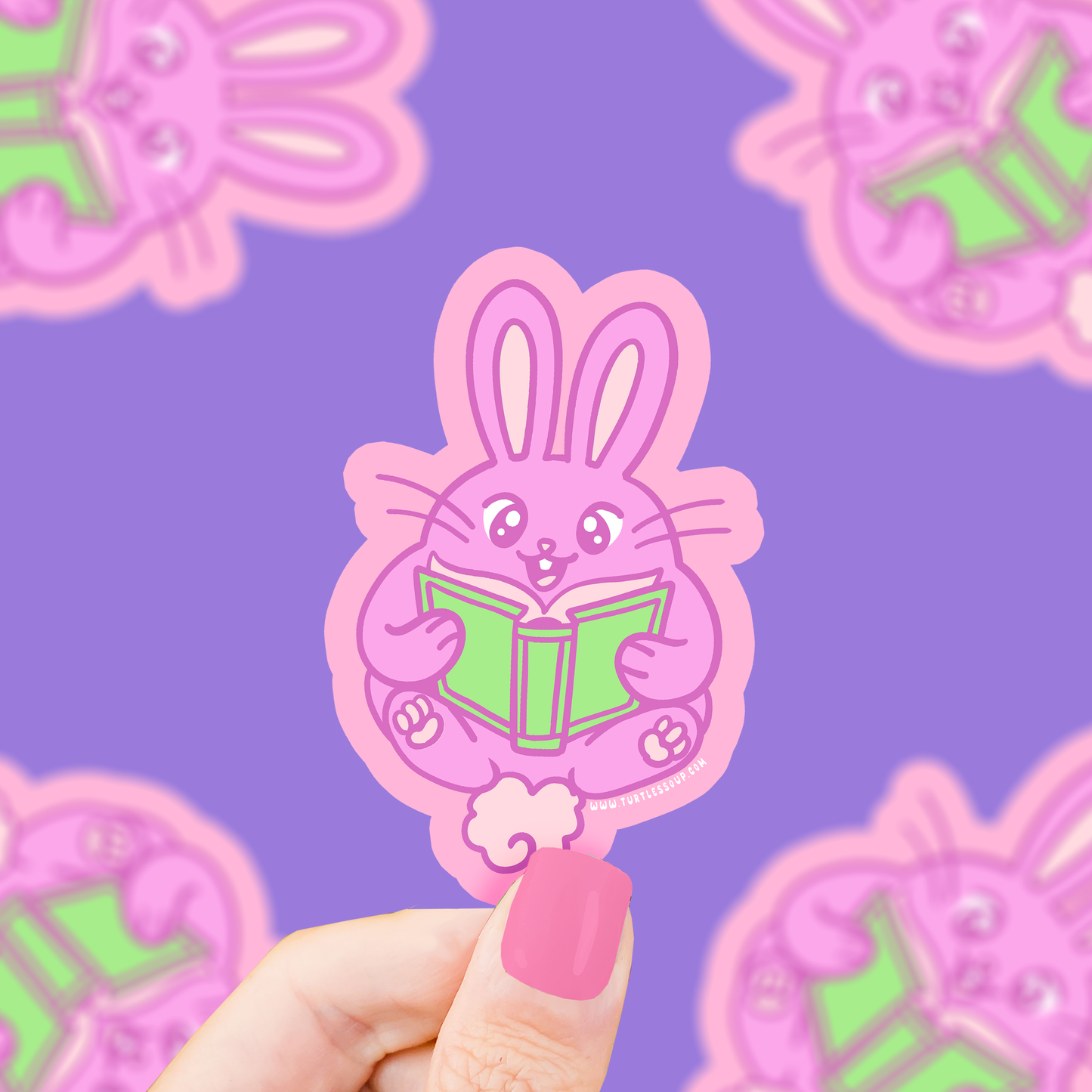 Reading Bunny Bookish Vinyl Sticker