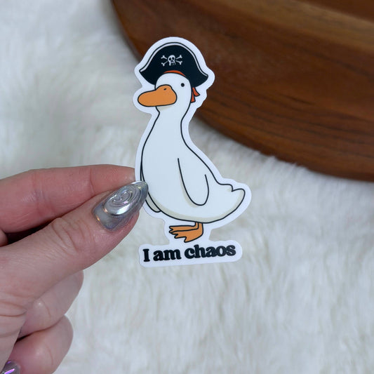 I Am Chaos Pirate Hat Goose Sticker