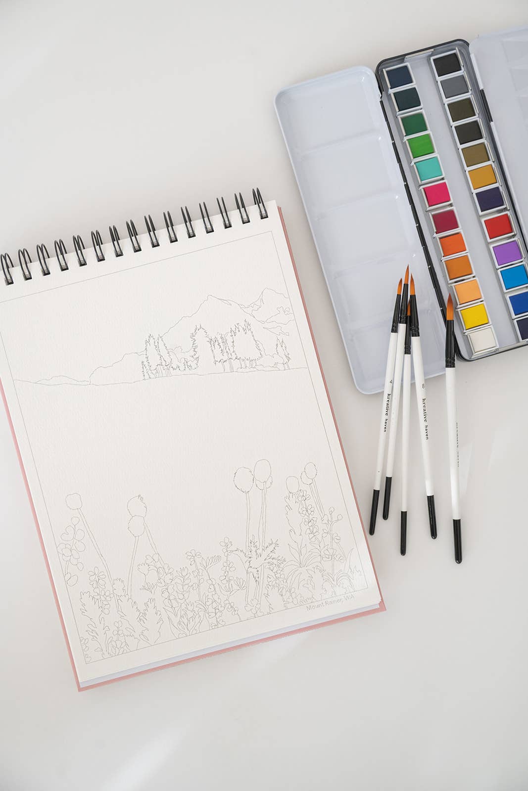 National Parks Watercoloring Book-Outlines w/Video Tutorials