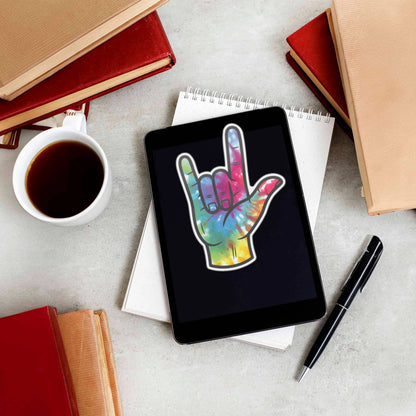 Tie Dye I Love You Sticker