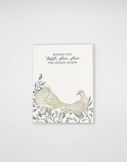 Turtle Dove Love Letterpress Greeting Card