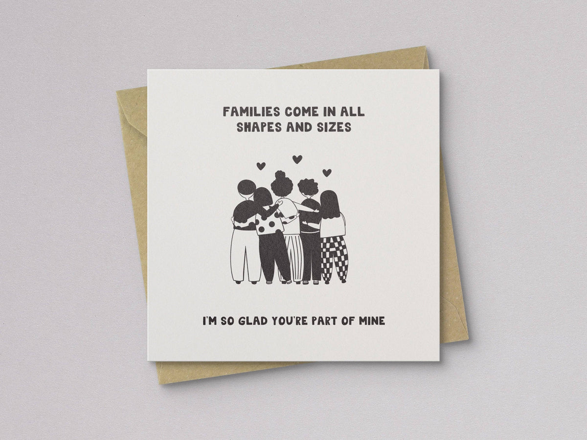 Families Come in All Shapes Card - Letterpress Printed