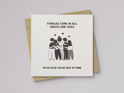 Families Come in All Shapes Card - Letterpress Printed