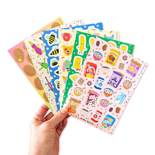 Silly Cereals 5x7 Sticker Sheet