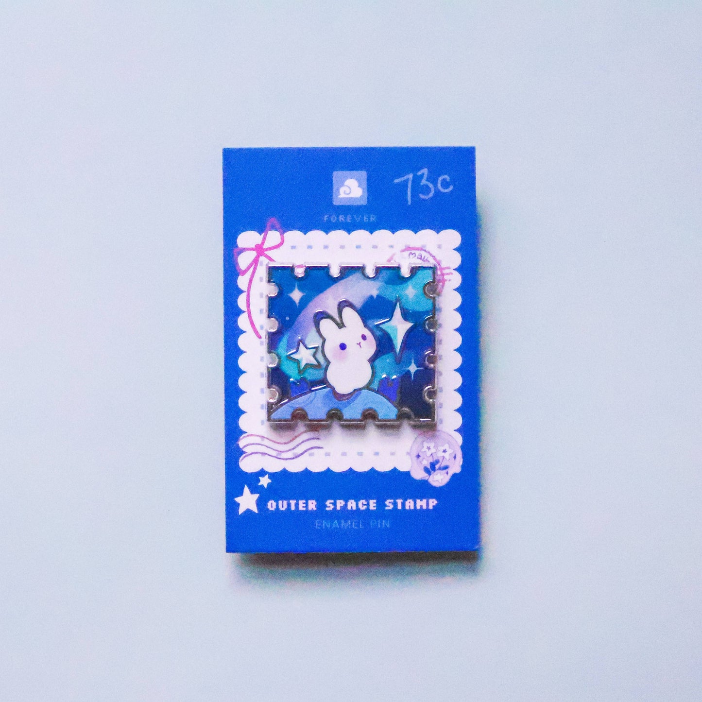 Enamel Pin - Rabbit in Outerspace Stamp