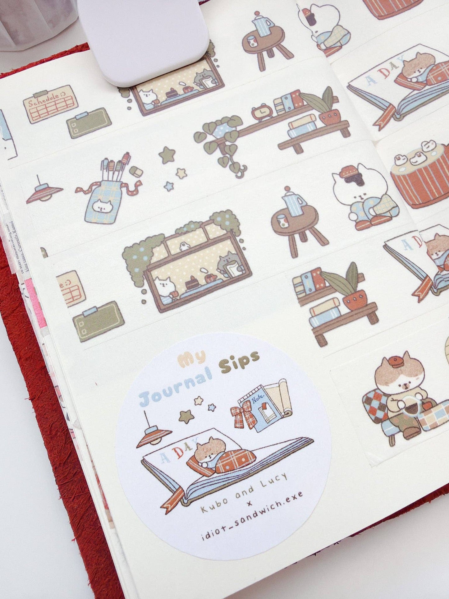 Kuboandlucy x Idiot Sandwich My Journal Sips V.1 (Cafe Journaling) Washi Tape