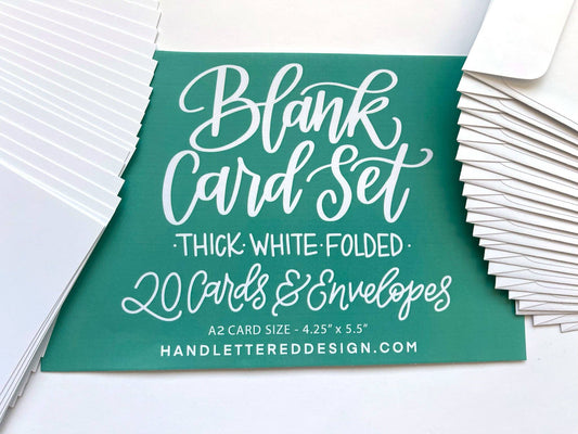 Blank Card Set - 20 Cards and Envelopes Size A2