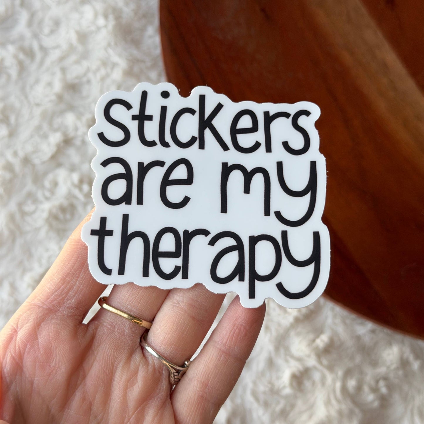 Stickers Are My Therapy Text Snarky Sticker