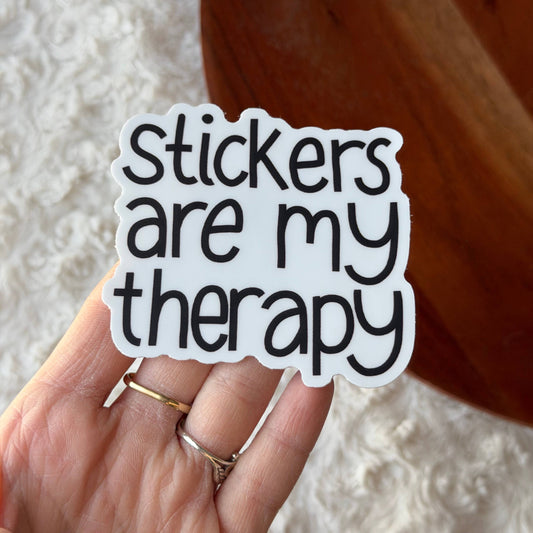 Stickers Are My Therapy Text Snarky Sticker