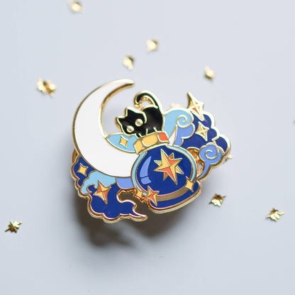 Enamel Pin - Deep Sky and a Black Cat