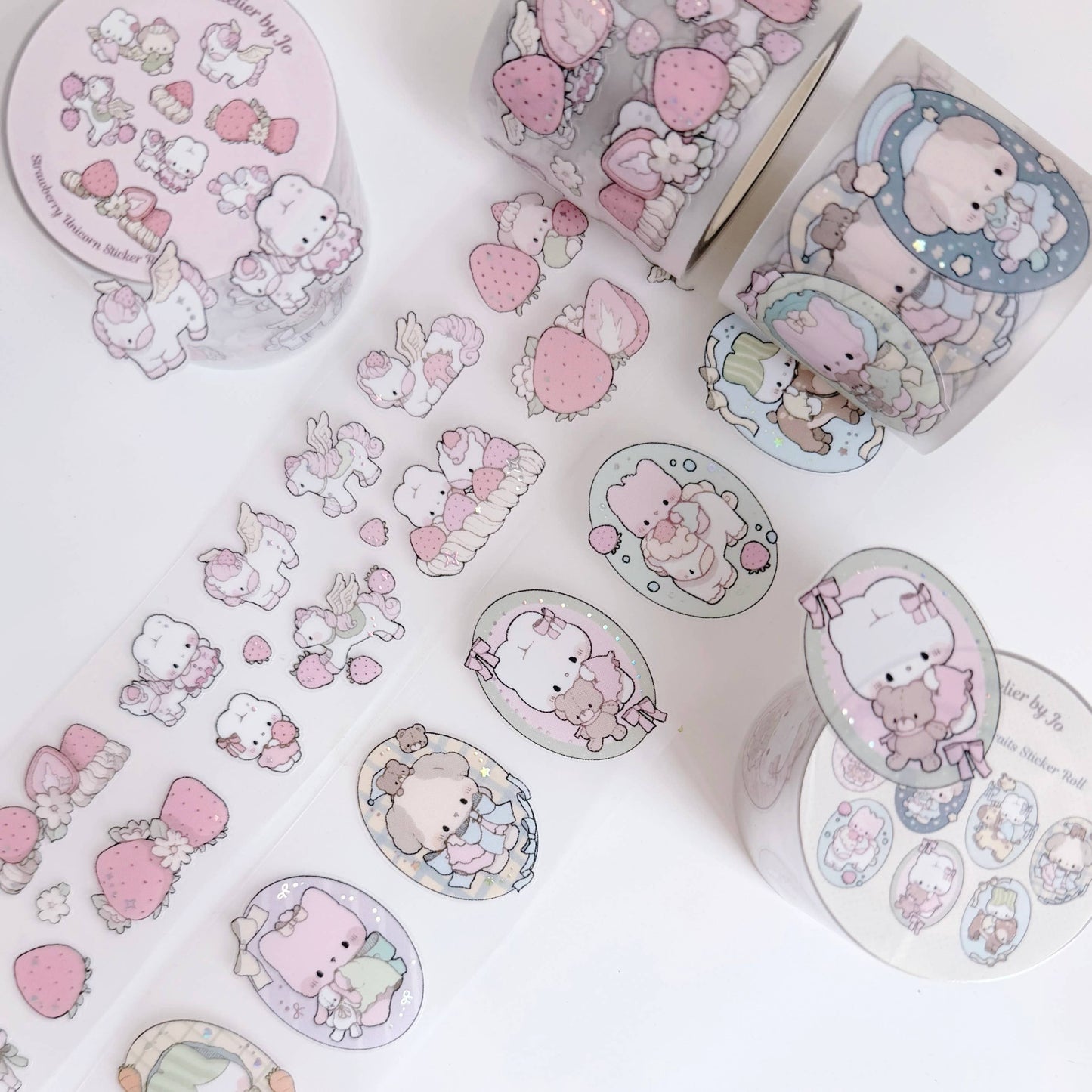 Oval Character and Buddy Portrait PET Sticker Roll