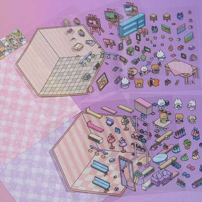 3D Diorama Stores Stickers