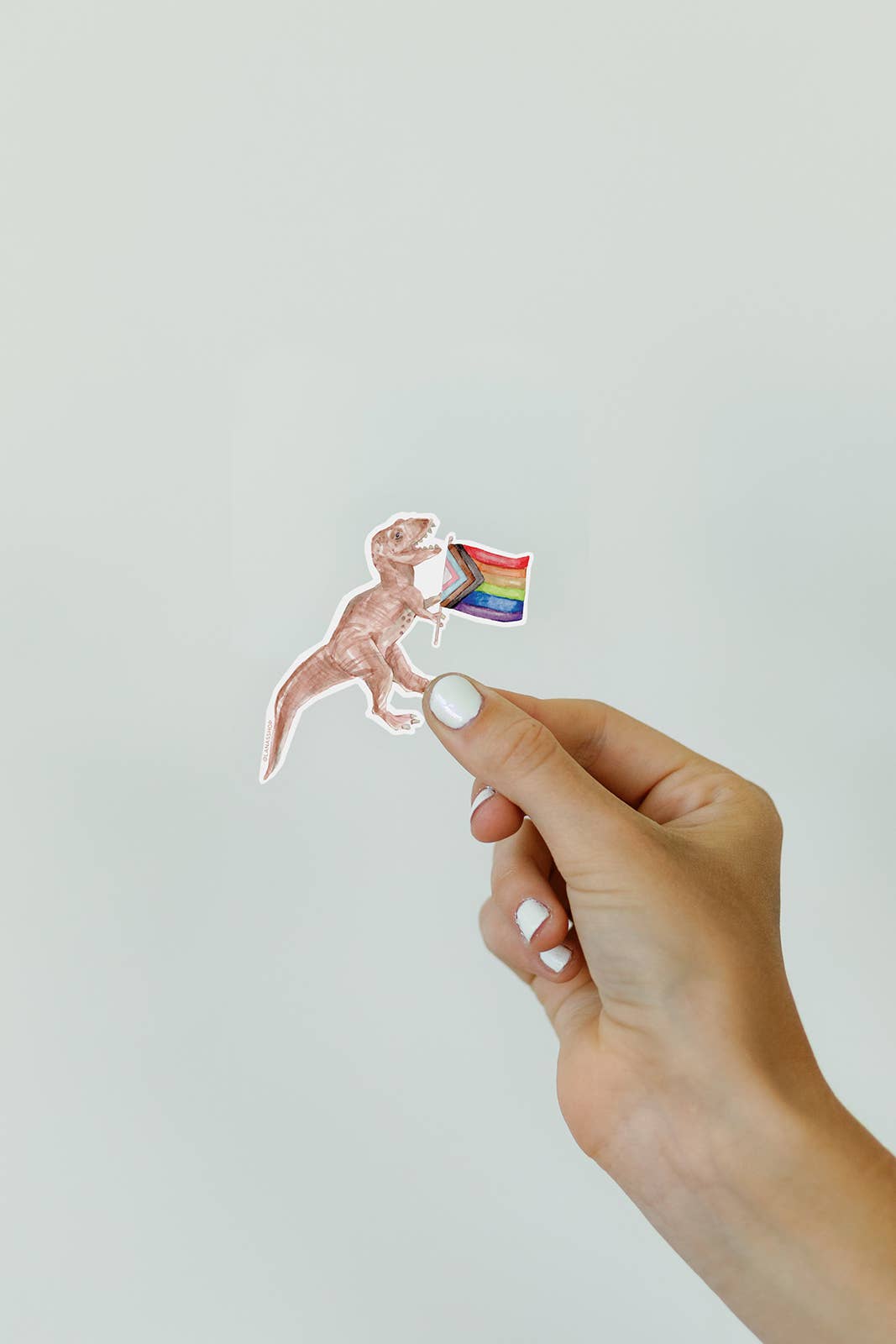 Rainbow T-Rex Sticker