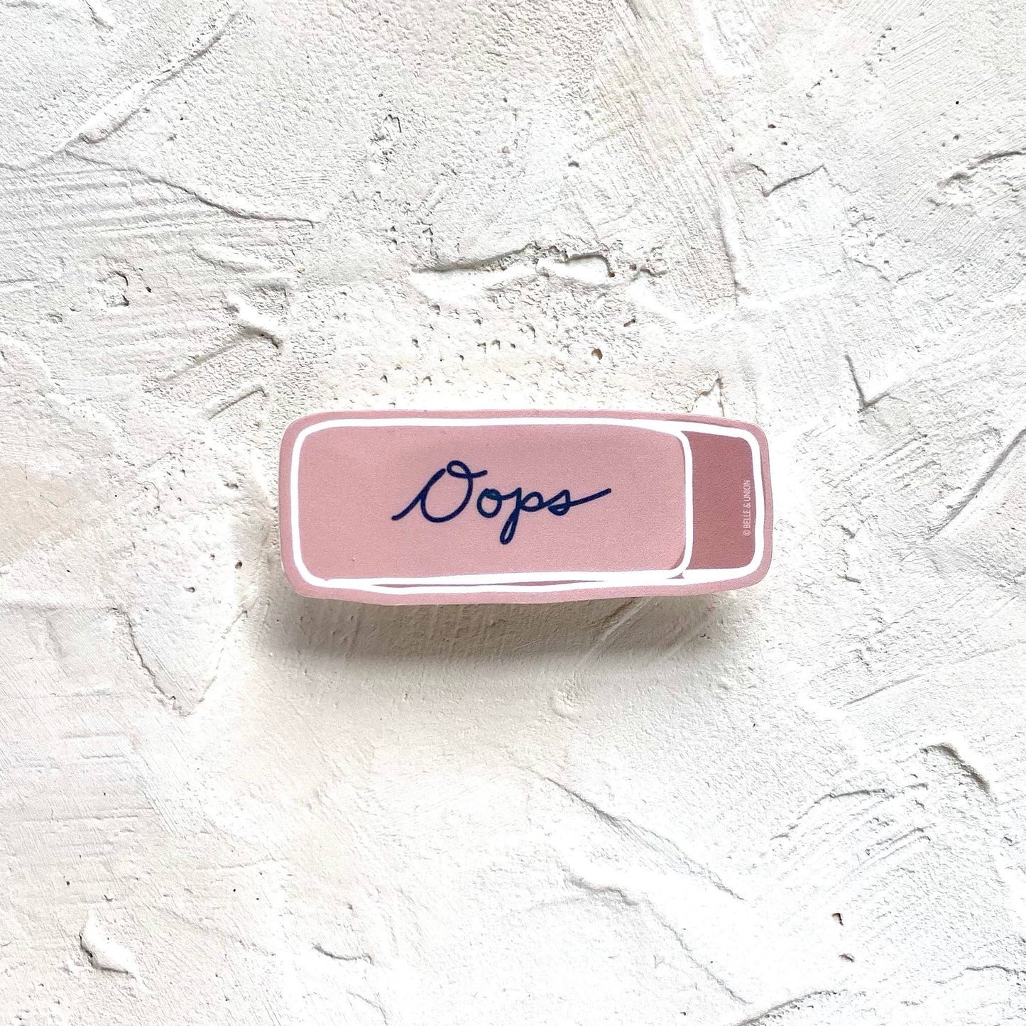 Oops Pink Eraser Sticker