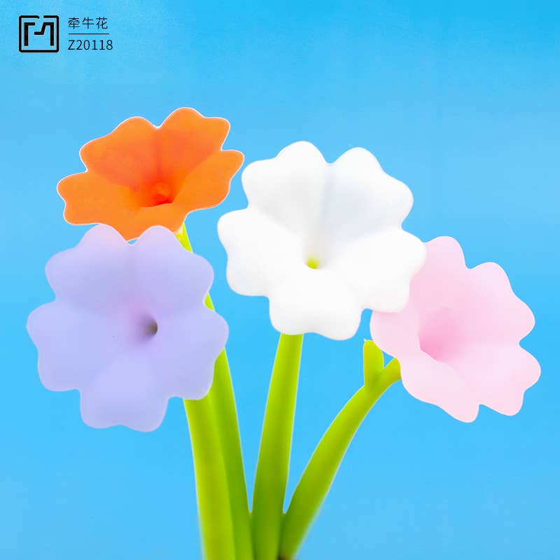 Morning Glory Flower Wiggle Pad Gel Pen